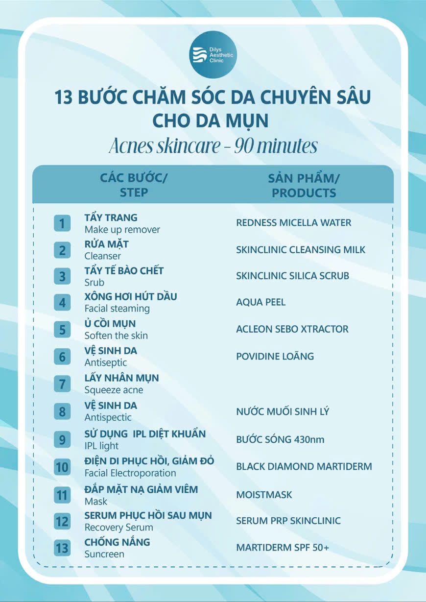 13 Bước chăm sóc da chuyên sâu cho da mụn