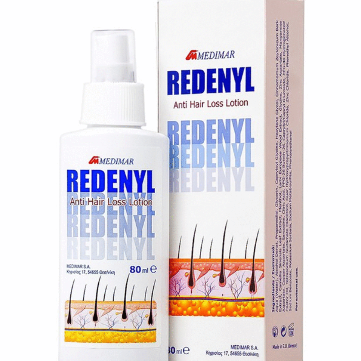 Xịt dưỡng giảm dầu, giảm rụng tóc Redenyl lotion 80ml