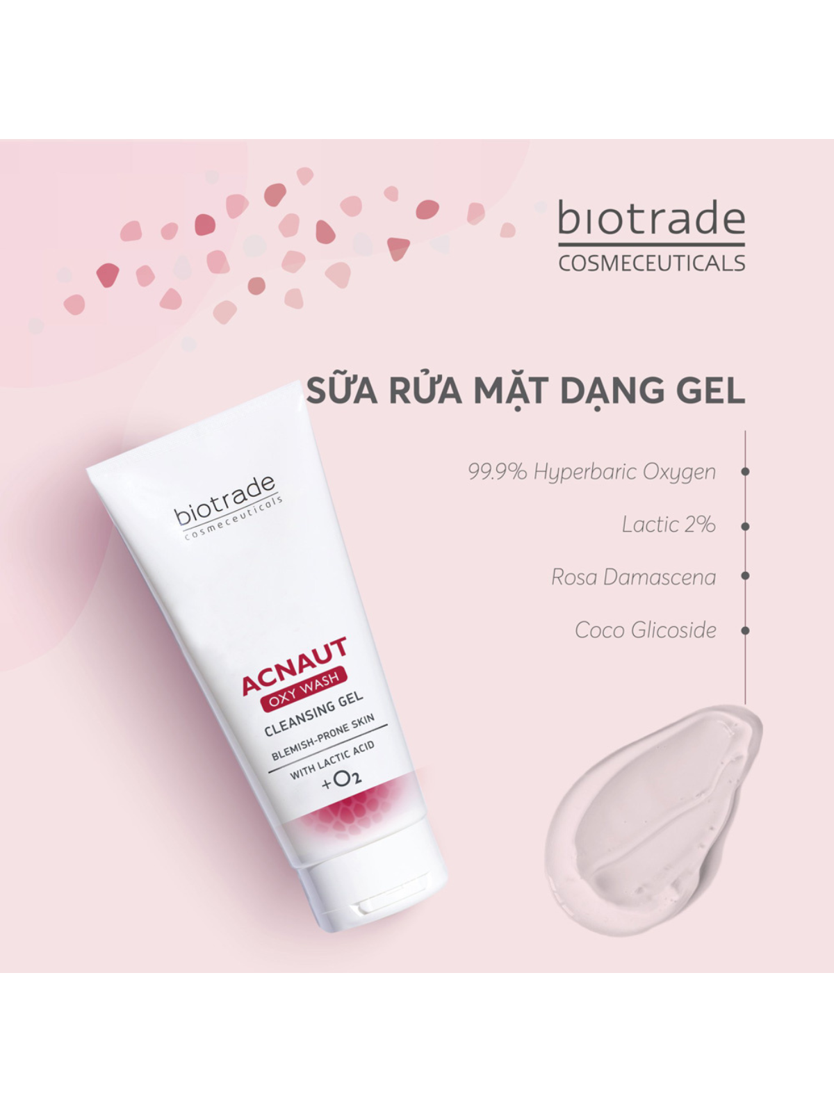 Sữa rửa mặt Biotrade Acnaut Oxy Wash Cleansing Gel For Face 50ml