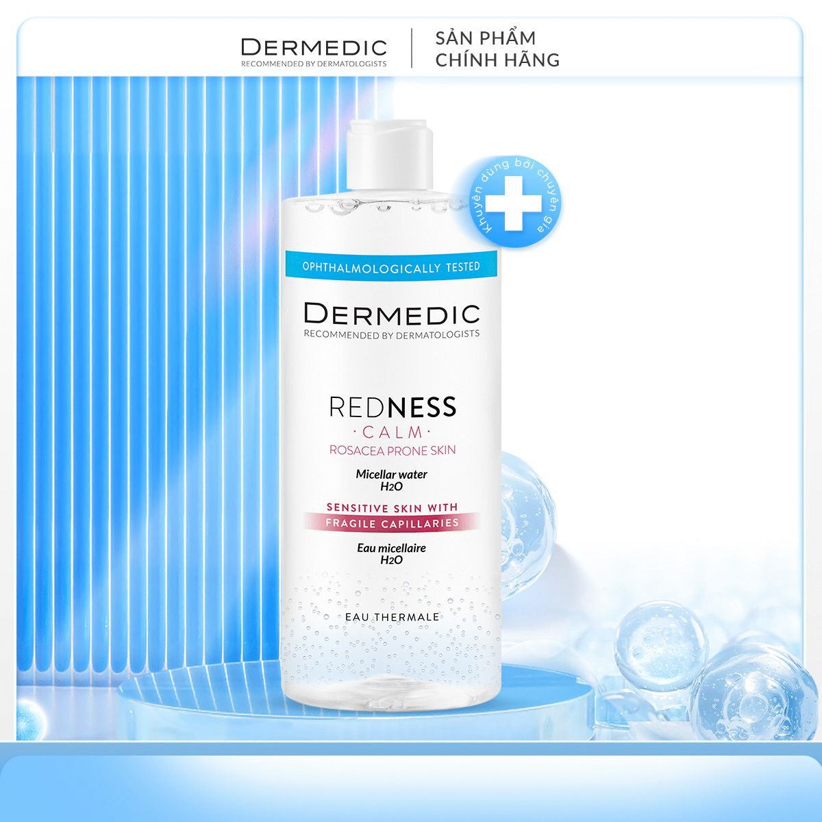 Tẩy trang cho da nhạy cảm, giãn mạch Redness Micella water H20 500ml