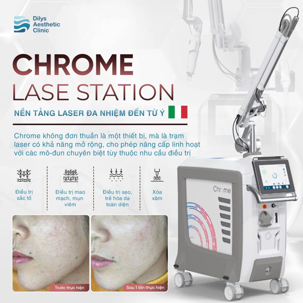 Hệ thống máy thẩm mỹ đa nhiệm Chrome Laser Station công nghệ từ Ý