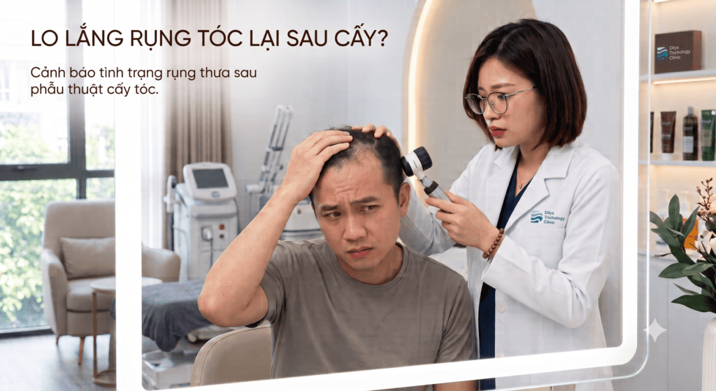 lo lắng rụng tóc sau cấy